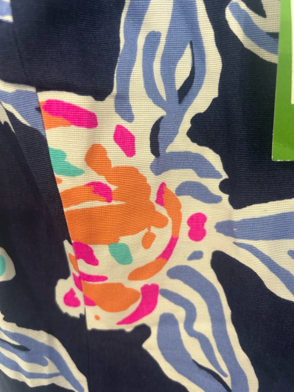 Lilly Pulitzer Navy Floral A-Line Dress with Pink & Peach Blooms - Picture 4 of 8